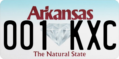 AR license plate 001KXC