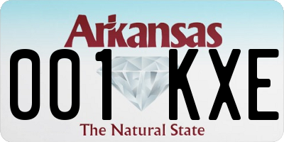 AR license plate 001KXE