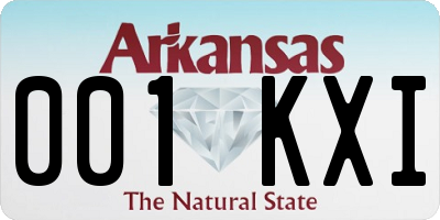AR license plate 001KXI
