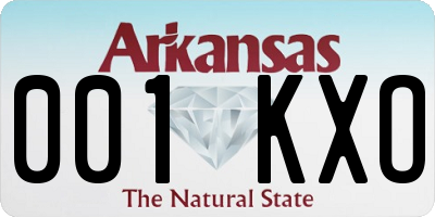 AR license plate 001KXO