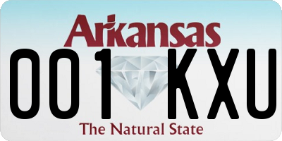 AR license plate 001KXU