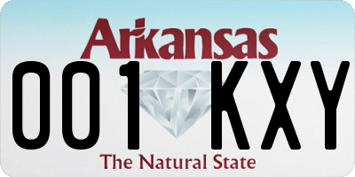 AR license plate 001KXY