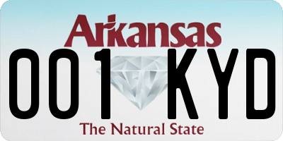 AR license plate 001KYD