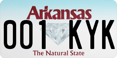 AR license plate 001KYK