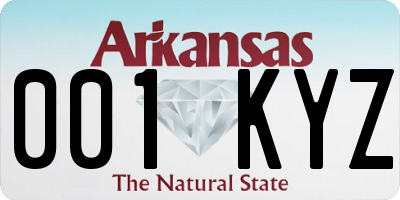 AR license plate 001KYZ