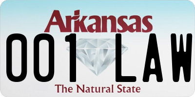AR license plate 001LAW