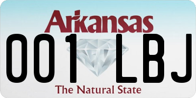AR license plate 001LBJ