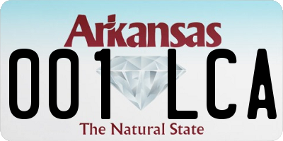AR license plate 001LCA