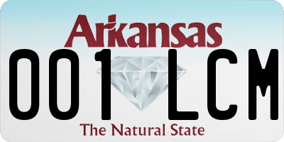 AR license plate 001LCM