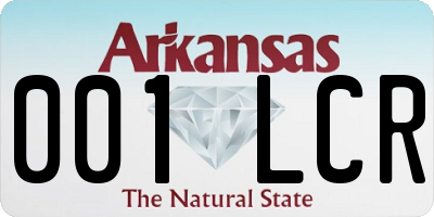 AR license plate 001LCR