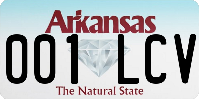 AR license plate 001LCV