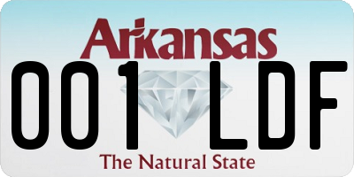 AR license plate 001LDF