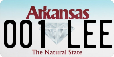 AR license plate 001LEE