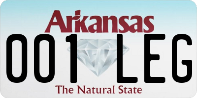 AR license plate 001LEG
