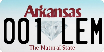 AR license plate 001LEM