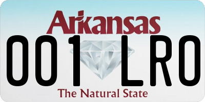 AR license plate 001LRO