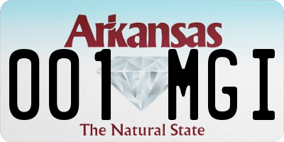 AR license plate 001MGI
