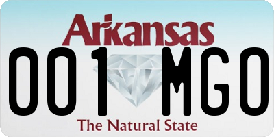 AR license plate 001MGO
