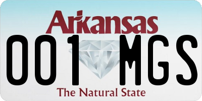 AR license plate 001MGS