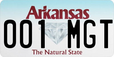 AR license plate 001MGT