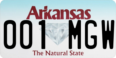 AR license plate 001MGW