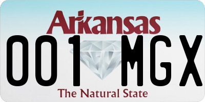 AR license plate 001MGX