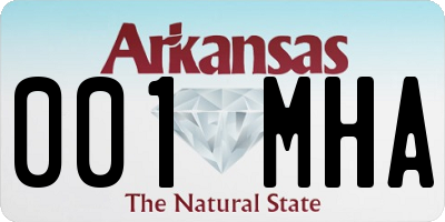 AR license plate 001MHA