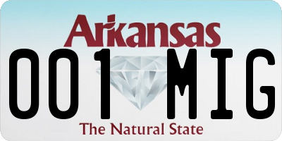 AR license plate 001MIG