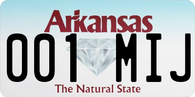 AR license plate 001MIJ