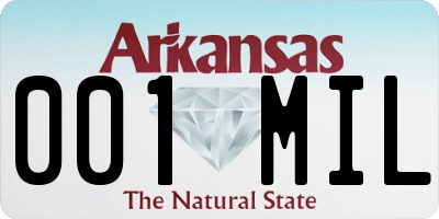 AR license plate 001MIL