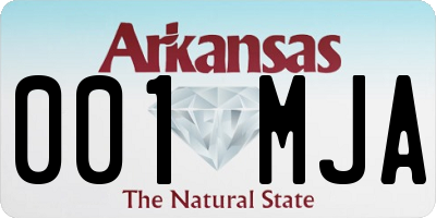 AR license plate 001MJA