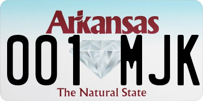 AR license plate 001MJK