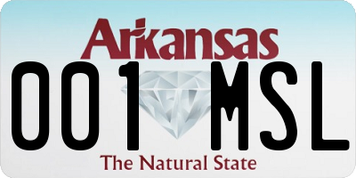 AR license plate 001MSL