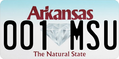 AR license plate 001MSU