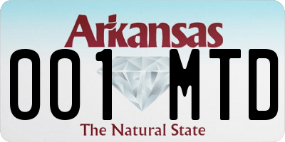 AR license plate 001MTD