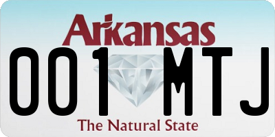 AR license plate 001MTJ