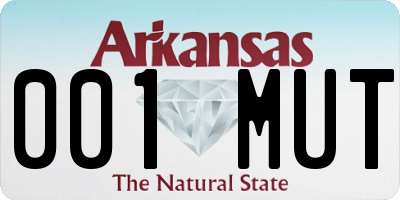 AR license plate 001MUT