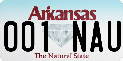 AR license plate 001NAU