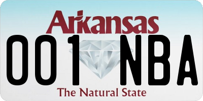 AR license plate 001NBA