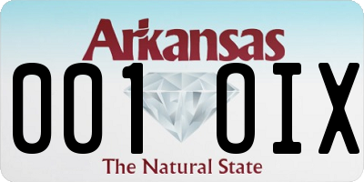 AR license plate 001OIX