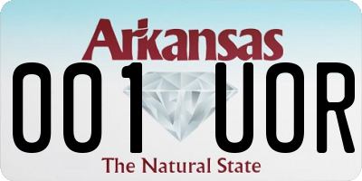 AR license plate 001UOR