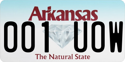 AR license plate 001UOW