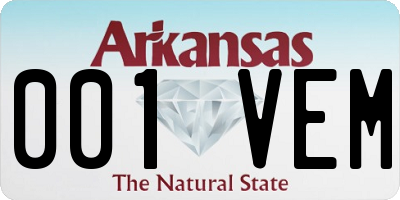 AR license plate 001VEM