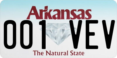 AR license plate 001VEV