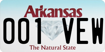 AR license plate 001VEW