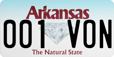 AR license plate 001VON