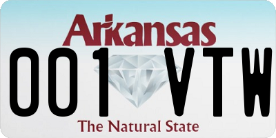 AR license plate 001VTW