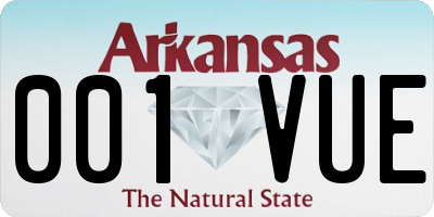 AR license plate 001VUE