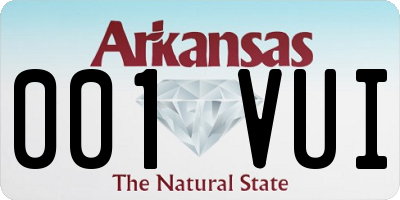 AR license plate 001VUI