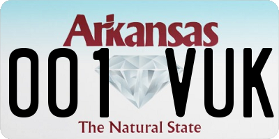 AR license plate 001VUK
